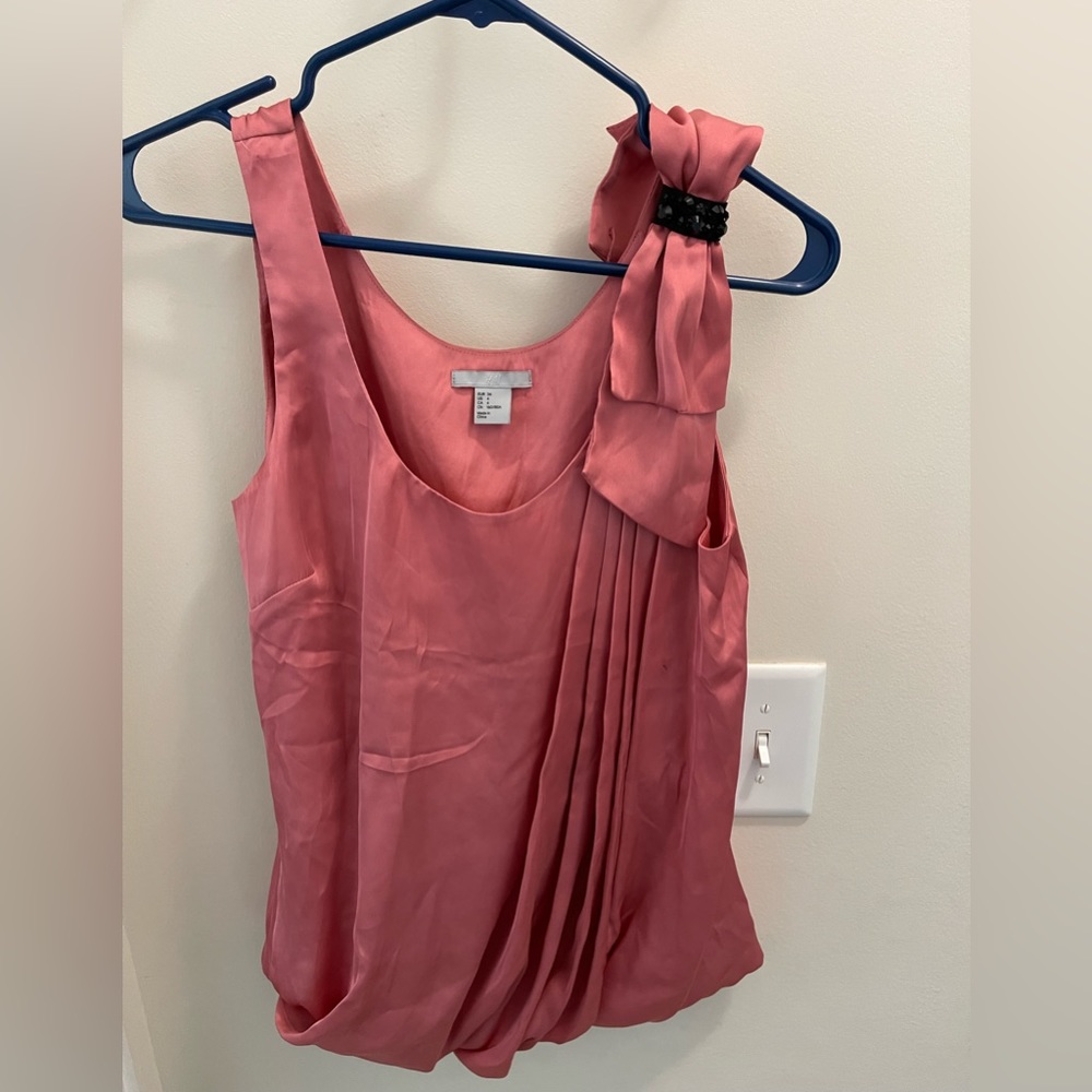 Womens H&M Coral/Black Dressy Tank Size 4